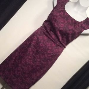Sz 14 Roulette Purple & Black Lace Print Dress